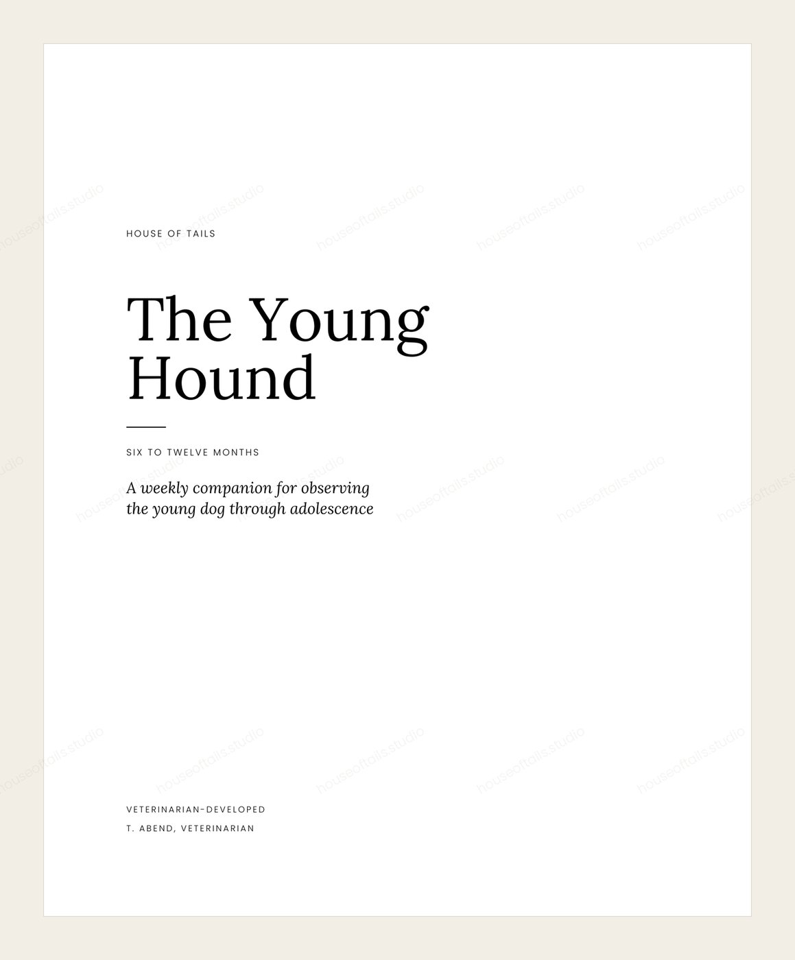 The Young Hound — title page of the adolescent dog journal