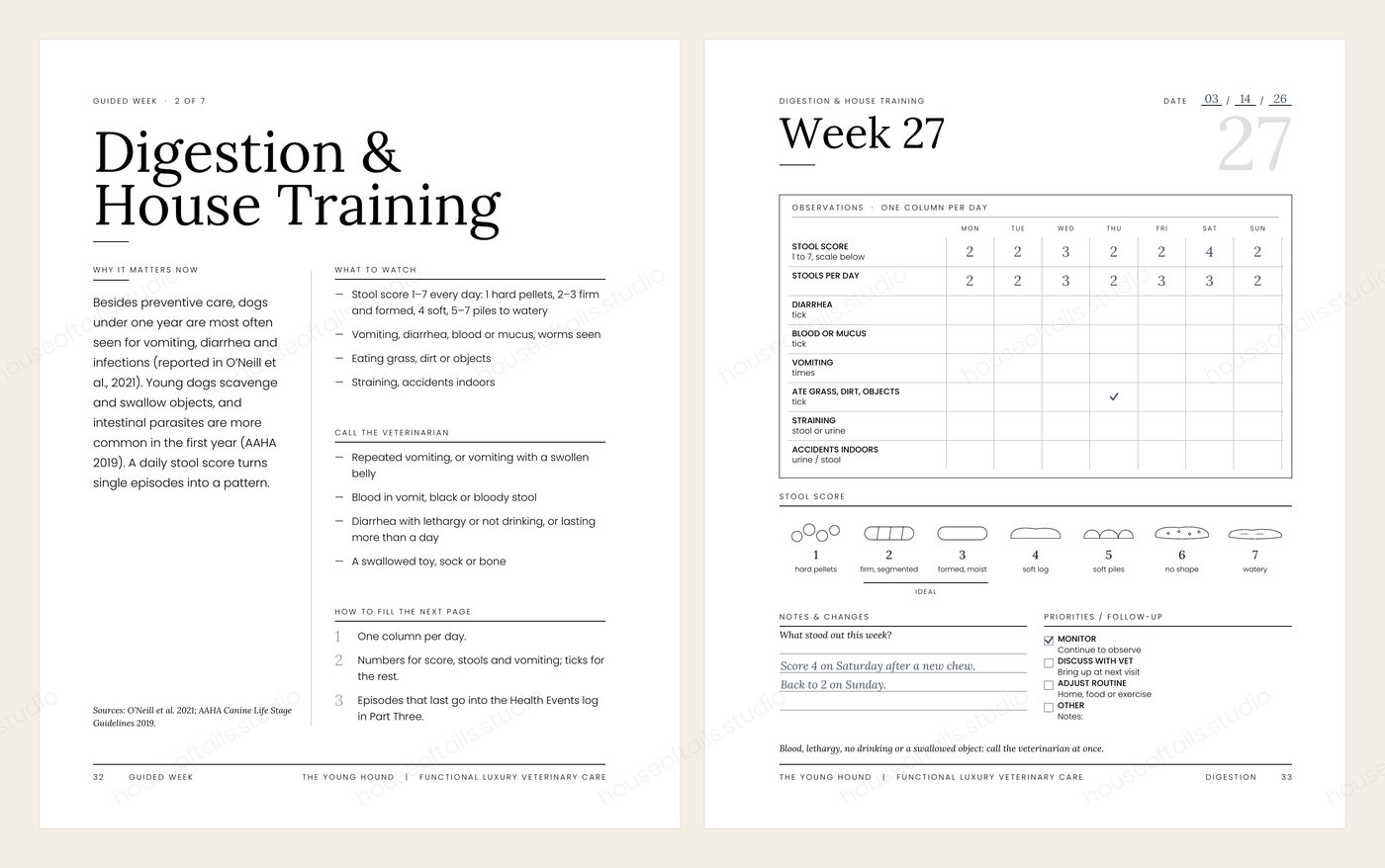 Digestion spread in The Young Hound journal