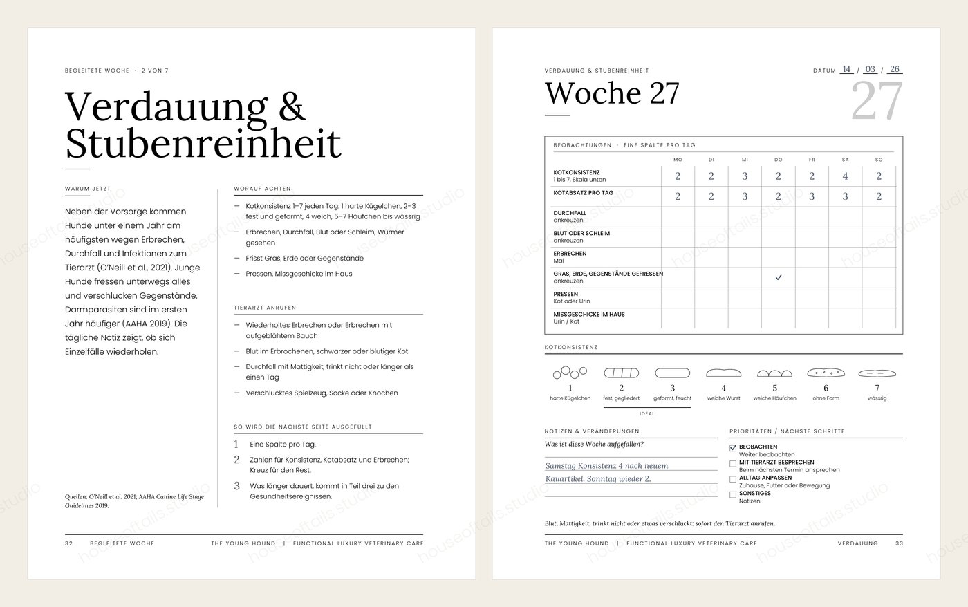 Doppelseite Verdauung im Junghund-Journal The Young Hound